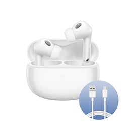 Xiaomi Buds 3T Pro (Gloss White) avec câble USB-C 1 m, Connexion Bluetooth 5.2, Annulation du Bruit jusqu'à 40 DB, Charge sans Fil, résistant à la poussière et à l'eau, Version Italienne