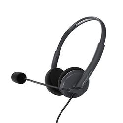 Energy Sistem Headset Office 2 (on-ear hoofdtelefoon, compatibel met PC/Mac/Smartphone, aansluiting 3,5 mm, microfoon met intrekbare arm), zwart