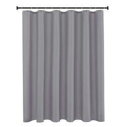 Biscaynebay Rideau de Douche en Tissu avec Doublure Courte de 182,9 cm de Large x 165,1 cm de Long, Gris argenté, résistant à l'eau, œillets résistants à la Rouille, Bas lesté, Lavable en Machine