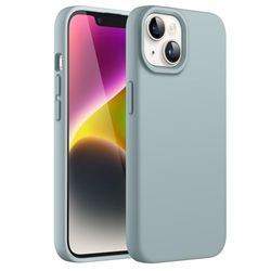 JETech Siliconen Case voor iPhone 14 6,1-Inch, Zijdezachte Volledig Lichaam Beschermhoes, Schokbestendige Hoesje met Microvezelvoering (Agavegroen)