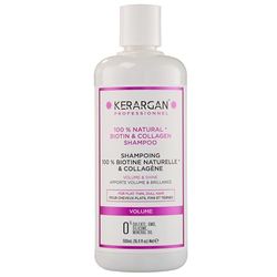 Kerargan - Shampoo with Biotin and Collagen to restore strength and shine to your hair while making it thicker - For damaged hair - Sulfate, paraben and silicone free - 500 ml
