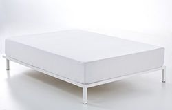 Bajera ajustable color blanco - Cama de 135/140 (alto 35 cm) - 100% algodón - 200 hilos. Gramage: 125