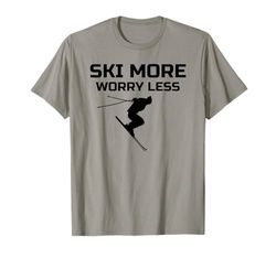 Divertente regalo per sciatori - Ski More Worry Less - Sciare Maglietta