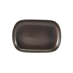 Genware Terra Porcelain Black Rectangular Plate 24 x 16.5cm, RP-PBK24, Pack of 12