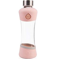 EQUA Glazen fles Active Peach 0,55 l drinkfles van borosilicaatglas 550 ml sportfles met siliconen hoes