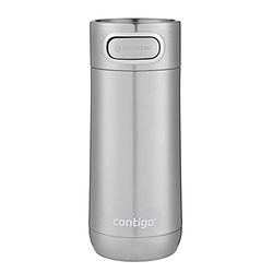 Contigo Luxe Autoseal Travel Mug, Stainless Steel Thermal Mug, Vacuum Flask, Leakproof Tumbler, dishwasher safe, Coffee Mug with BPA Free Easy-Clean Lid, Stainless Steel, 360 ml