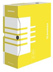 DONAU 7662301FSC-11 Lot de 20 boîtes de rangement en carton recyclé solide Format A4 Largeur du dos Jaune Certifié FSC®