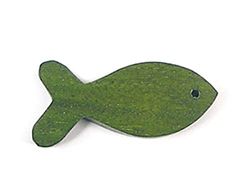 INNSPIRO Pendentif bois poisson ciré vert 14 x 30 mm 50 u.