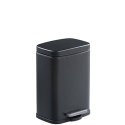 PAPELERA ACERO INOXIDABLE 5L. C/PEDAL NEGRA