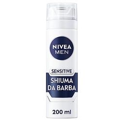 NIVEA MEN Sensitive Schiuma da Barba in Confezione da 6 x 200 ml, Schiuma Barba Arricchita con Combinazione di Camomilla e Hamamelis, Rasatura della Barba Senza Irritazioni