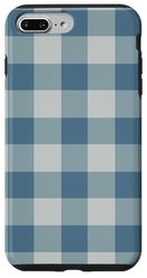 Large Blue Gingham Autumn Check Pattern Case for iPhone 7 Plus/8 Plus