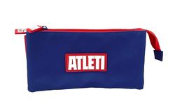 CYPBRANDS Unisex Kid's Atlético de Madrid Portatodo Triple Case, Blue, One Size