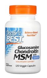 Doctor's Best Glucosamine Chondroitin MSM avec OptiMSM - 120 gélules - Soutien pour les Articulations et la Mobilité