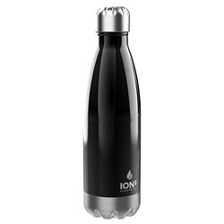 Ion8 Borraccia Termica Acciaio Inox, Senza Perdite, 500 ml (17oz), Nero Scintillante