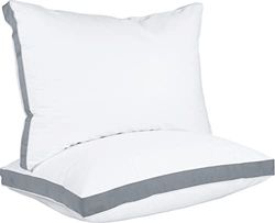 Utopia Bedding Bedkussens voor slapen Standaard maat (grijs), set van 2, koelhotel kwaliteit, Gusseted kussen voor rug, buik of zijslapers