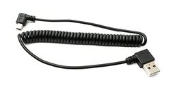 System-S USB 2,0 kabel 100 cm typ A kontakt till mini B kontakt spiralvinkel i svart