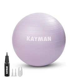 KAYMAN 55 cm oefenbal paars - anti-burst-systeem, antislip ringen, duurzaam materiaal, gemakkelijk op te blazen, perfect voor yoga, pilates, fitness, balanstraining, sportschool en thuistraining.