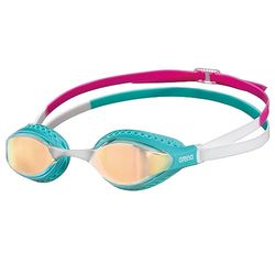arena Airspeed Mirror Lunettes de Natation Anti-Buée pour Adultes et Unisexe, Lunettes de Piscine avec Verres Larges, Protection UV, 3 Ponts de Nez Interchangeables, Joints nid d'abeilles