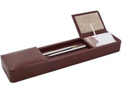 Bureau-organizer van hout en gevoerd met kunstleer, 38,5 x 8,5 x 4,6 cm