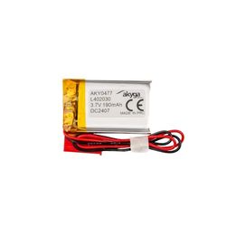 LP402030 - Batería de polímero de Litio (3,7 V, 190 mAh, polímero de Litio, AKYGA AKY0477, PCM JST, Conector de 2,54, 15 cm)