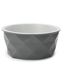 lionto Ciotola in ceramica per animali con base in silicone, 350 ml, Ciotola per cani in materiale robusto e inodore, facile da pulire, design ergonomico, Ciotola per cani e gatti, grigio
