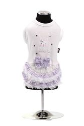 Trilly Tutti Brilli Vestido de Jersey con Volantes y Piedras Swarovski, Lila - 1 Producto