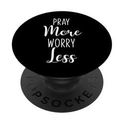 Orar más Preocúpate menos, fe y éxito Motivacional PopSockets PopGrip Adhesivo
