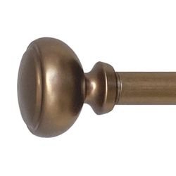 Fairbanks II 12-20 Inch Adjustable Side Curtain Rod Set Pair, 1 Inch Diameter in Dark Bronze
