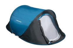 Dunlop Pop-Up-Tenda de campismo 1 pessoa-resistente para caminhadas, campismo, viagem de praia, desporto impermeável, azul/cinzento-220 x 120 x 90 cm, unissexo adulto, 220 x 120 x 90