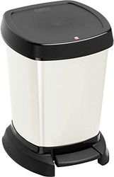 Rotho Paso Poubelle 6l pour la salle de bain avec pédale et couvercle, Plastique (PP) sans BPA, argentmétallisé, 6l (23.4 x 21.9 x 29.2 cm)