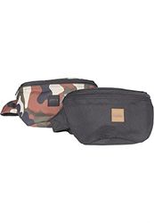 Urban Classics Hip Bag 2-Pack Messenger Bag, 24 cm, Multicolour (Blk/Rustycamo)