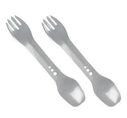 Lifeventure Ellipse - Spork in plastica per campeggio, viaggi e esterni, confezione da 2, colore: Grigio chiaro