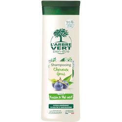 L'Arbre Vert Bien-être Shampooing Cheveux Gras Parfum Raisin et Thé Vert- Hypoallergénique - pH Neutre et Sans Silicone - 95% d'ingrédients d'origine naturelle - 250mL
