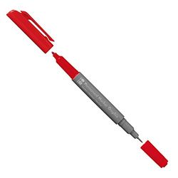 Marabu Rotulador Permanente Graphix Rojo Cerezo, con Doble Punta 1-2 mm y 0,5 mm, Colores Brillantes, Secado rápido, Tinta basada en Alcohol, inodora y Resistente al Agua, Kirschrot, talla única