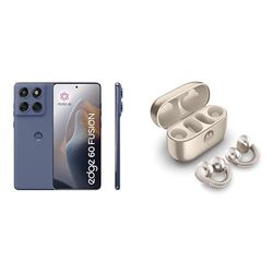 Motorola edge 60 fusion, Pantone Slipstream, Moto AI Smartphone, 50MP Sony LYTIA Camera, Includes Protective Cover and Moto buds loop w/crystals by Swarovski