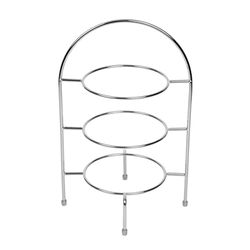 Olympia Présentoir pour 3 assiettes pour assiettes jusqu'à 267 mm / 10½ pouces, chromé, hauteur du support 490 mm, anneau d'assiette 195 mm, poignée de transport du cadre supérieur, CL572