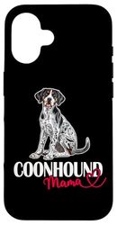 Womens Heart Lover Mom Bluetick Coonhound Mama Custodia per iPhone 16