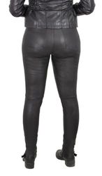 Milwaukee Leather MLL6690 'Sandy' Women’s Black Lambskin Stretch Leather Pants - 10