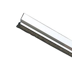 Amig - Draught Excluder for Entrance or Passage Doors | Self-Adhesive Overlay Draught Excluder | Hair Brush | Plastic Sheet Between the Brush | 82 cm | Silver | Aluminium