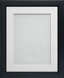 Frame Company Ainsworth Range Black 8x6 inch Picture Photo Frame with White Mount for Image 5x3 inch * Choice of Sizes* Fitted with Real Glass