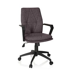 hjh OFFICE 670963 Home Office draaistoel LEVIO stof donkergrijs moderne bureaustoel in retro-look met kantelfunctie, 105 x 57 x 58 cm