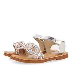 Gioseppo WEA Flat Sandal, Plata, 10 UK barn