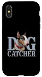 Cane Catcher Bull Terrier Custodia per iPhone X/XS