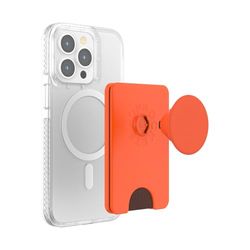 PopSockets: PopWallet + para MagSafe - Anillo Adaptador para MagSafe Incluido - Tarjetero con Top Intercambiable Integrado para Smartphones y Carcasas - Persimmon