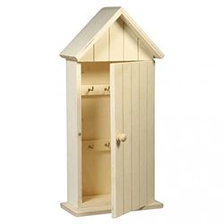 Rayher Armoire à cles cabine de plage bois 30x14x6 5cm