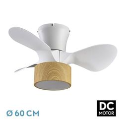 Zarivy Ventilador DC 24W 3 Aspas 60cm 6 Velocidades 2390lm 3000-4500-6000K Remoto con Memoria y Temporizador para refrescar y iluminar espacios.