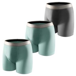 Carer 3 Pièces Sous-Vêtements en Coton pour Incontinence pour Hommes 150 ML Boxers Incontinence Lavables Antifuites Réutilisable pour Incontinence Modérée, Bleu/Gris Taille L