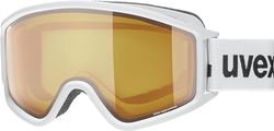 Uvex g.gl 3000 LGL, occhiali da sci unisex, privo di appannamenti, campo visivo ampliato, privo di appannamenti, white matt/lasergold lite-blue, one size