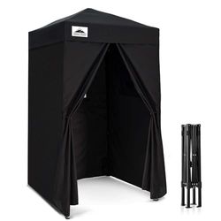 EAGLE PEAK Flex Auvent Pop-up Ultra Compact de 1,2 x 1,2 m, cabane d'intimité Portable pour Piscine, séances Photo Tendance ou Camping (Noir)
