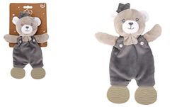 DODO D'AMOUR - Bijtringknuffel - Beer - 012390 - Grijs - Gewatteerd - Geboorte - Knuffel - Baby - Geruststellend - Zacht - Wasbaar - 25 cm x 10 cm - Vanaf 0 maanden.